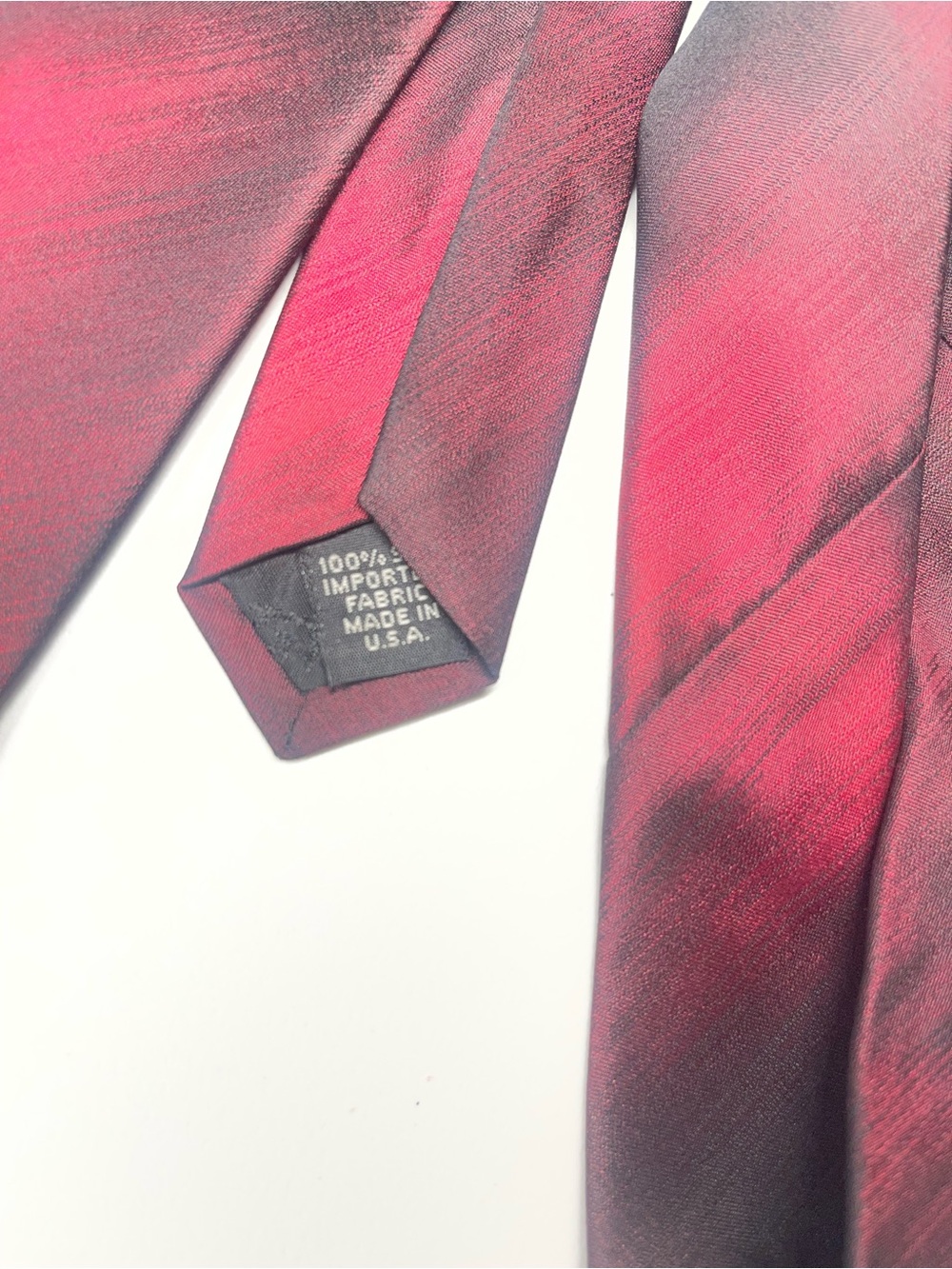 Murano Italia 100% Silk Necktie Red Black Abstract Ombre Watercolor Wide Tie 4" - Picture 8 of 9
